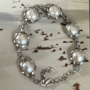 18k GP Freshwater pearls bracelet